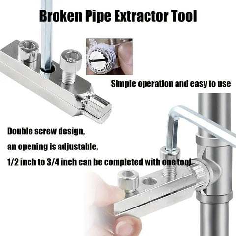 Two Piece Faucet Valve And Pipe Removal Tool Set with L wrench in use