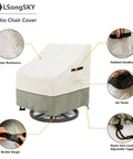 Outdoor Swivel Lounge Chair Cover 2 Pack Weatherproof Heavy Duty Fits 33W By 35D By 38 And A Half Inches High White And Grayish Green