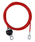 Hella Tough Steel Wire Cable Replacement For Home Gym Pulley Rigs 5mm Thick with red coating, attached hooks for easy setup.