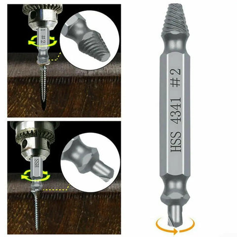 Easy Out 6 Pcs Damaged Screw Extractor Set Made From Premium High Grade Steel Reverse Drill Bits To Fix Broken Stripped Screws And Studs With Storage Case Perfect Tool Kit For Homeowners And Mechanics Looking For Quick Fixes. 4341 steel #2 extractor bit