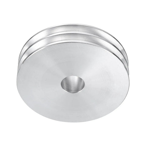 Heavy Duty Aluminum Double Groove V Belt Pulley, 17mm Bore, 80mm Outer Diameter, 7mm Groove, side view