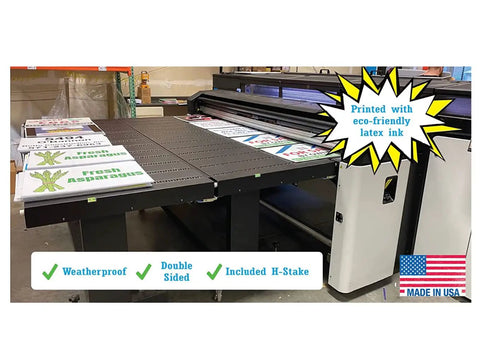 Printing process for A Frame Sign Board 24 By 36 Inch Weatherproof Outdoor Sandwich Sign with UV resistant corrugated plastic.