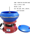 Beast Mode Heavy Duty Vibrating Rock Tumbler Brass Jewelry Polisher, blue and red, 3 kg capacity for jade, jadeite, and beeswax polishing.