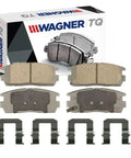 Rear TQ Disc Brake Pad Set For Chevrolet Equinox 2007 To 2017 with installation hardware and packaging