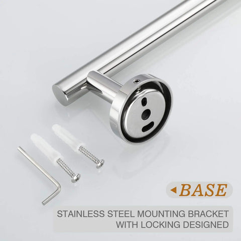 Polished Chrome 4-Piece Bathroom Accessories Set With 18-Inch Towel Bar Wall Mount, Built To Last SUS304 Stainless Steel Hardware