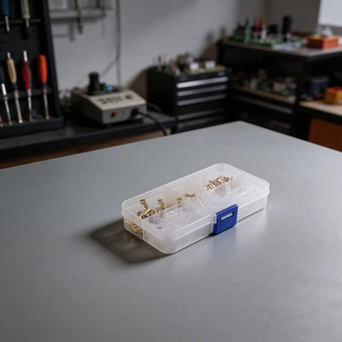 Rock Solid 120PC Female Spade Terminal Kit With 2.8mm 4.8mm And 6.3mm Insulated Copper Connectors Perfect For Serious Wiring Projects And Electrical Repairs Every Time, in organizer