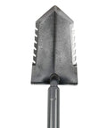 Bladed view of Heavy Duty 31 Inch T Handle Metal Detector Shovel With Double Serrated Blade For Relic Hunting, Coin And Jewelry Prospecting