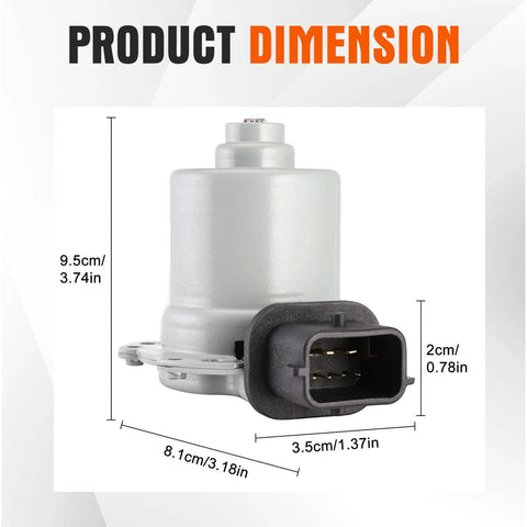 Automatic transmission clutch actuator for Ford Focus/Fiesta; silver metal housing, 4-pin connector (side view)
