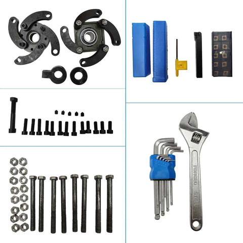 BEILOCKERY 110V hole drilling machine kit with steel clamps, hex key set, and mounting hardware