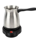 Front view of Stainless Steel 600ml 110V Turkish Coffee Pot Go-To All-In-One Kettle For Home And Travel No-Fuss Brew For Turkish Coffee Tea And Milk