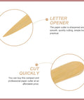 Close-up of Wooden Letter Opener Set Two Pack showing ergonomic tip and edge for easy envelope slitting.