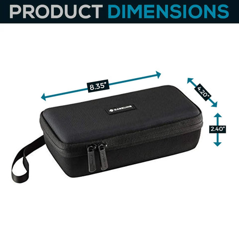 Hella Tough EVA Travel Case Perfectly Fits Franklin Prosensor M210. Dimensions: 8.35x4.20x2.40 inches, heavy duty black shell.