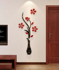 Red 3D Vase Wall Murals For Living Room And Bedroom Dope DIY Wall Decal Originality Sticker Gift Large 59 By 23 Inches displayed on wall