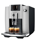 Premium Automatic Espresso Machine In Sleek Platinum Finish Packs In One Touch Brewing Smart Filter Cartridge with double espresso glasses.