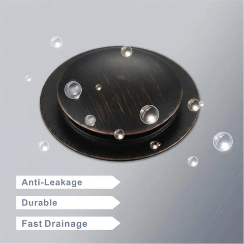 Oil Rubbed Bronze Tub Drain Stopper Universal Toe Touch Pop Up No Frills Install Fits Most Lift And Turn Tip Toe And Trip Lever Drains