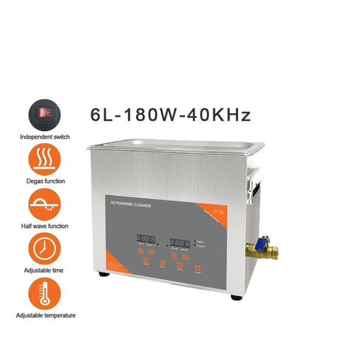 Digital Ultrasonic Cleaner Bath 6L Heated Timer For Vinyl Records Carburetor Injectors Brass Auto Parts Engine Stainless Steel Tank