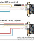 Wiring diagram for 40CH FPV Video Transmitter VTX30-800 With PitMode Adjustable Power 25mW To 800mW 2 To 6S Ready 30x30mm Mount