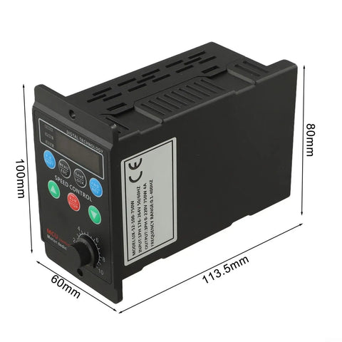 Pro Grade VFD Variable Frequency Drive For Converting Single Phase 220V To Three Phase 220V Wide 80 To 280V Input Range V F Control 0 To 100 Hz Digital Display Overvoltage And Overcurrent Protection compact black 113.5mm x 80mm x 60mm