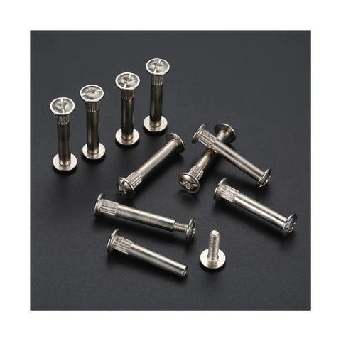 10 Piece M5 Screw And Nut Kit With Male Female Snap Rivets For Cabinets And Furniture Assembly Easy Install Hardware