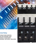 Image of Heavy Duty Thermal Overload Relay 9-13A Adjustable Motor Protector for industrial equipment with phase break, manual and auto reset.