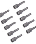 Huge 10pc Magnetic Socket Nut Driver Drill Adapter Set with Powerful Magnets and Alloy Hex Shank For All Your Heavy Duty Screwdriver Bit Kit Needs and Tough Electric Projects Today, 1/4 inch