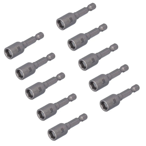 Huge 10pc Magnetic Socket Nut Driver Drill Adapter Set with Powerful Magnets and Alloy Hex Shank For All Your Heavy Duty Screwdriver Bit Kit Needs and Tough Electric Projects Today, 1/4 inch