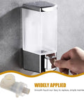 Slick Replacement Soap Pump Heads For Liquid Soap And Lotion Dispensers Featuring No Sweat Install And Steady Delivery For Bathroom Bottles And Home Essentials; beige pump head installed on wall dispenser.