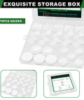 Japtend 75Pc Assortment Kit Features Eight Different Sizes Of White Silicone Rubber Plugs For Round Hole Gaps And Pipes in storage box