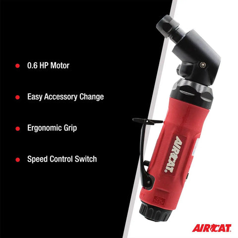 Pro-Level.6 HP Angle Die Grinder with ergonomic grip and speed control switch, ideal for heavy-duty fabrication tasks.