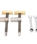 2 Pack Bench Dog Clamps For 20mm Or 7.9 Inch Holes, Stainless Steel Body With Brass Block Construction, wrench tools included