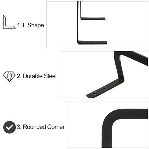 L-shaped black metal bracket showing durable steel and rounded corner for anti slip rails, Ditch The Daily Slide, Keep Your Mattress Locked Down With These Heavy Duty Retainer Bars, Black Metal Slide Stopper Brackets For Platform And RV Beds, Easy Install Anti Slip Rails That Hold Fast.