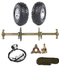 32 Inch Rear Live Axle Kit With 420 Sprocket And Brake Caliper, 145/70-6 Tubeless Tires, Pillow Block Bearings for DIY projects