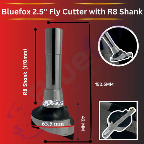 Fly Cutter R8 Shank Milling Tool For Bridgeport Milling Machine Includes Half Inch By Half Inch By Four Inch Indexable Tool Bit