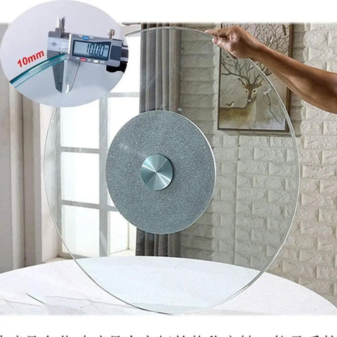 Dope Tempered Glass Turntable Kitchen Lazy Susan showing thickness and glass surface detail