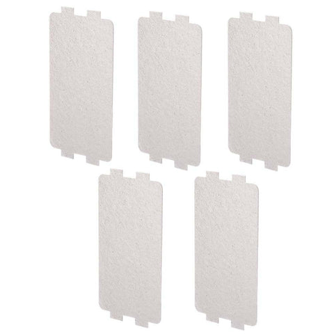 Five Pack Replacement Mica Plates For Microwave Waveguide Covers shown in a set of five, high heat resistant and universal fit