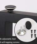 Damn Slick Matte Black Industrial Table Legs Built Tough With Solid Steel Frame For Heavy Duty Diy Coffee Or Dining Desk Projects That Hits Different On Modern Rustic Vibes For The Home, showing adjustable feet and self-tapping screws.