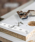 Beefy Heavy Duty 316 Stainless Steel Door Hinge For RV And Motorhome Replacement with screws on a wooden surface