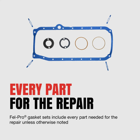 Engine Oil Pan Gasket Set With PermaDry Molded Rubber And SnapUps For Chevy K1500 Replacement Kit That Stops Leaks Keeps Seal Tight And Makes Oil Maintenance A Breeze. blue oil pan gasket set with seals and rings on white