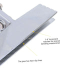 Close-up of Beefy Multi-Functional Hand Seamer Tool With Electric Edge Folding Pliers showing non-slip lines and measurement notches.