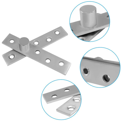 Hidden 180 Degree Pivot Hinges for Secret Doors Two Pack Stainless Steel Concealed Bookcase Hinges for Secret Rooms