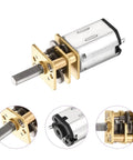 Twin Pack 12V 100 RPM Micro DC Gear Motor with Metal Mini Gearbox, 3mm Output Shaft, 10mm Shaft Length, 1 To 298 Reduction Ratio, 20 Torque