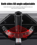 Heavy Duty Adjustable Universal Aluminum Miter Gauge Fence System With Rock Solid Angle Plate Ruler showing 60-degree angle adjustment.