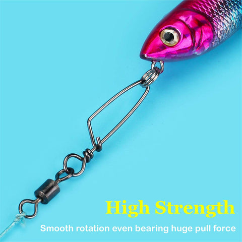 Heavy Duty Fishing Swivels With Snap For Bass Tackle, High Strength Stainless Steel Quick Change Line Leader System, Smooth Rotation