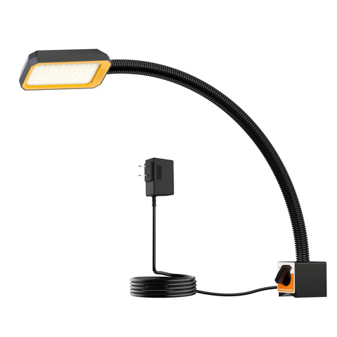 Hella Bright Led Machine Work Light With Rock Solid Magnetic Base and Flexible Gooseneck Shaft for lathe and drill press tasks.