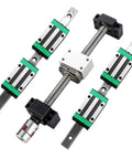 Pro Grade Linear Motion Guide Kit With Smooth Operator Vibes And Zero Headache Assembly For Diy Cnc Builders Featuring Twin Hgr20 Rails Four Grip Tight Slides And A Rock Solid Sfu1610 Ball Screw components showing rails and slides.