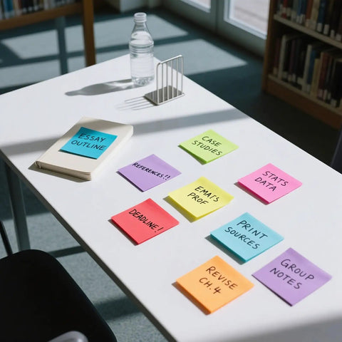 Bright Color 3x3 Sticky Notes Pack With 18 Pads And 50 Sheets Each Super Sticky Recyclable Note Set arranged on a desk