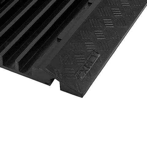 Beefy 5 Channel Cable Ramp Protector For Driveway And Outdoor Use, heavy duty PVC rubber close-up, textured surface detail