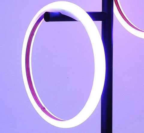 Saturn RGB Color Changing Table Lamp With Tree Desk Design Two LED Lights For Living Room Bedroom Office Reading Modern Black Finish Color Gradient Mood Lighting