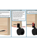 Installation guide for Heavy Duty 2 Inch Black Nylon Swivel Twin Wheel Casters With Brake And U Clip Stem.