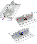 Badass Grip Aluminum Router Table Insert Plate With Double Scale Alignment showcasing adjustable settings for precision cuts.